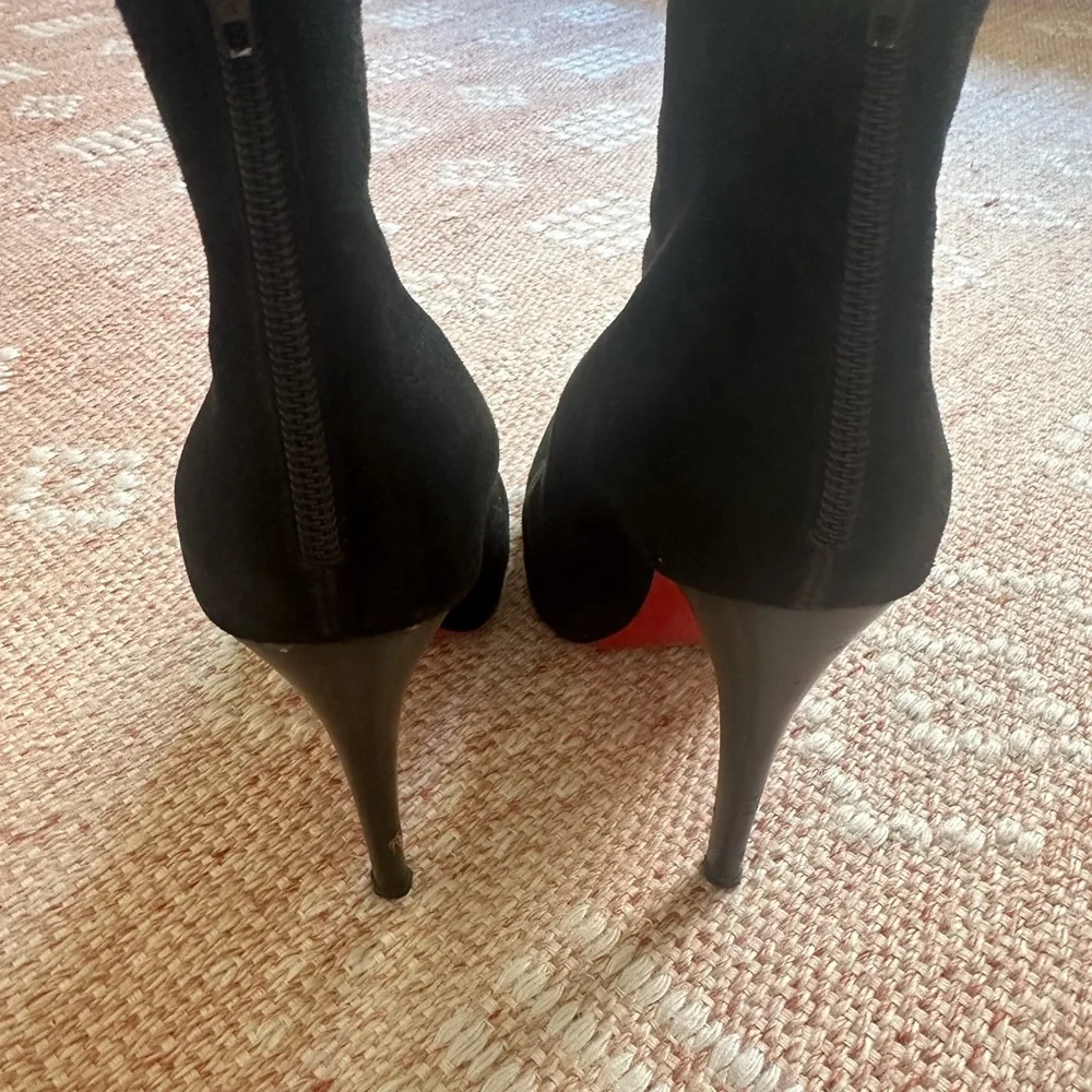 Christian Louboutin Suede 120mm Ankle Heels Size 37 (7 US) - Picture 2 of 9